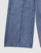 Large blue jeans with pink overdyed cut-outs for girl-3