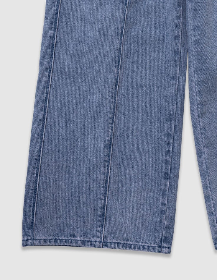 Large blue jeans with pink overdyed cut-outs for girl-3