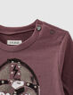 Camiseta dark purple algodón ecológico casco bebé niño -4