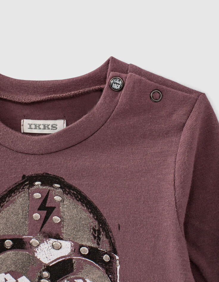 Camiseta dark purple algodón ecológico casco bebé niño -4