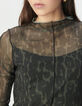 Camiseta caqui redecilla leopardo mujer-4