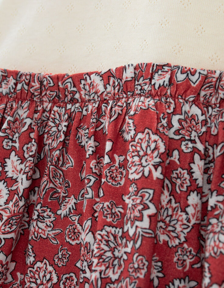 Cremeweißes Kleid  mit Print für Babymädchen-5