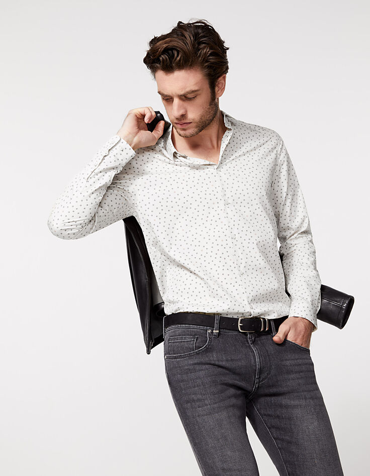 Men’s off white mini peace & love SLIM shirt-1 Men’s off white mini peace & love SLIM shirt-1