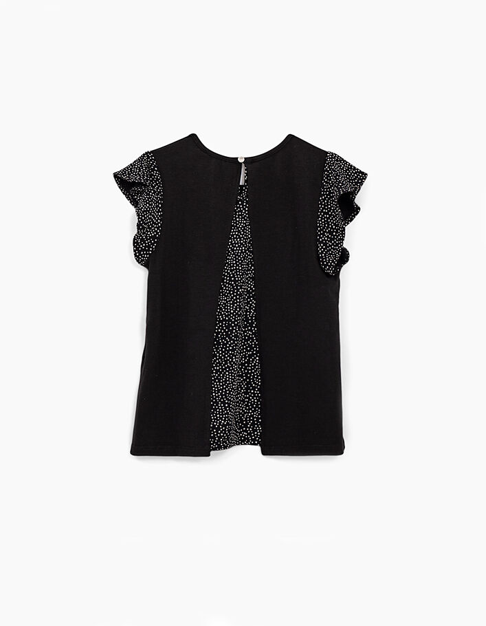 Schwarzes Mädchen-T-Shirt aus Mischgewebe mit Sternenprint - IKKS