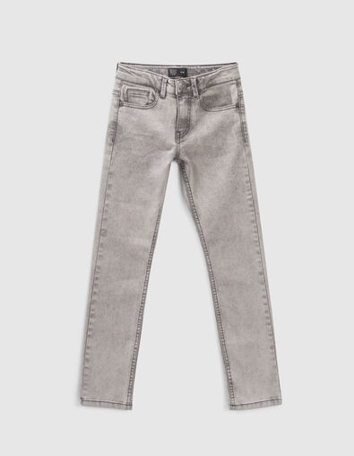 Grijze rechte jeans slijtplekken jongens - IKKS