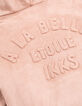 Girl's pink suede and fur coat-6