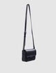 Sac à main noir rigide décor clous fille-8