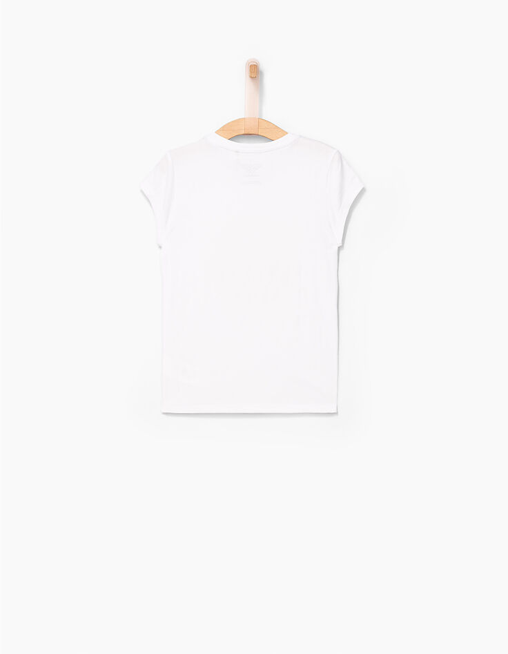 Tee-shirt Wonderwoman blanc avec logo W fille-6