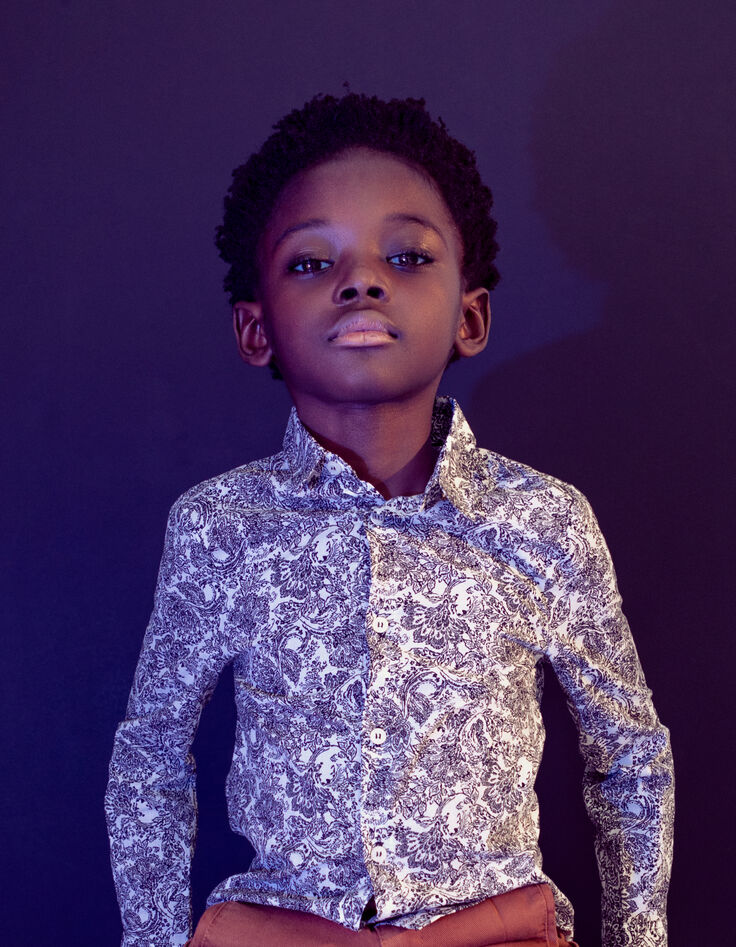 Camisa blanco roto estampado étnico niño-2