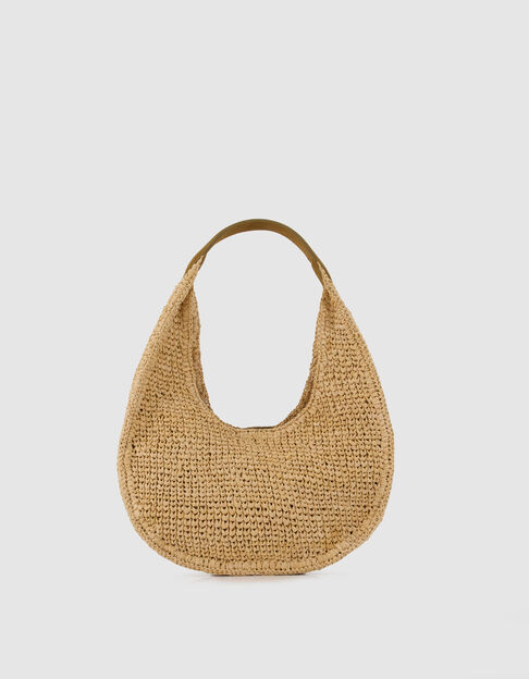 Allane Mujer bolso media luna trenzado rafia beige - IKKS