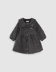 Baby girls&rsquo; grey denim dress with XL collar-1