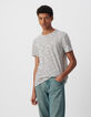 T-shirt marinière blanc rayures marine Homme-2