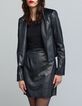 Veste courte argentée velours métallisé Femme-3