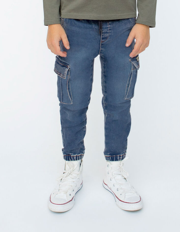 Boys' blue denim EASY COMBAT joggers-7