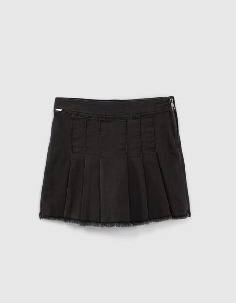 Zwarte rok-short denim plissé vooraan meisjes