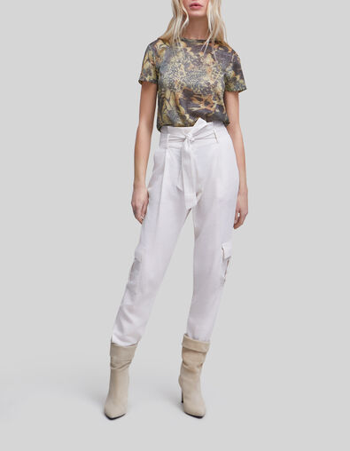 Kupfergr&uuml;nes Damen-T-Shirt Lurex Animalprint - IKKS