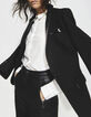 Pure Edition schwarzer Damenblazer mit Lederrevers-2