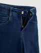 Jean WIDE LEG bleu &agrave; revers fixes frang&eacute;s fille-5