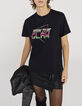 Tee-shirt noir en coton modal visuel pailleté femme-2
