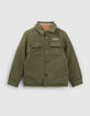 Chaqueta reversible caqui y camel terciopelo niño-2