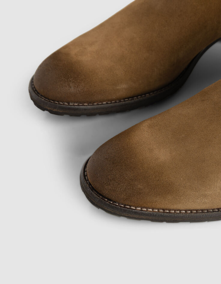 Chelsea boots marron cuir velours tige basse Homme-4