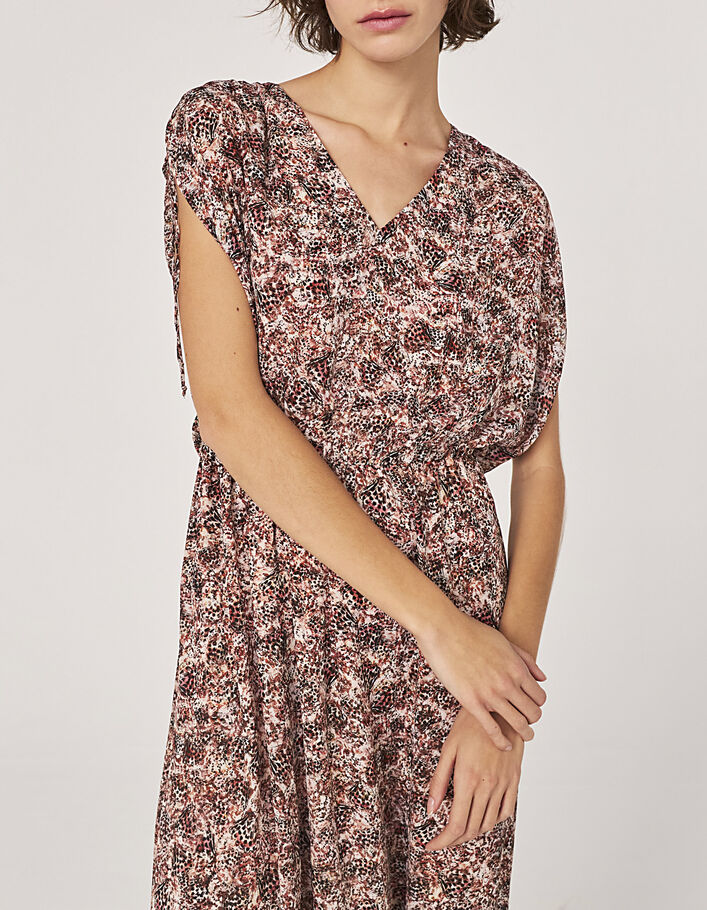 Damenplumetiskleid aus recyceltem Voile mit Blumenprint - IKKS