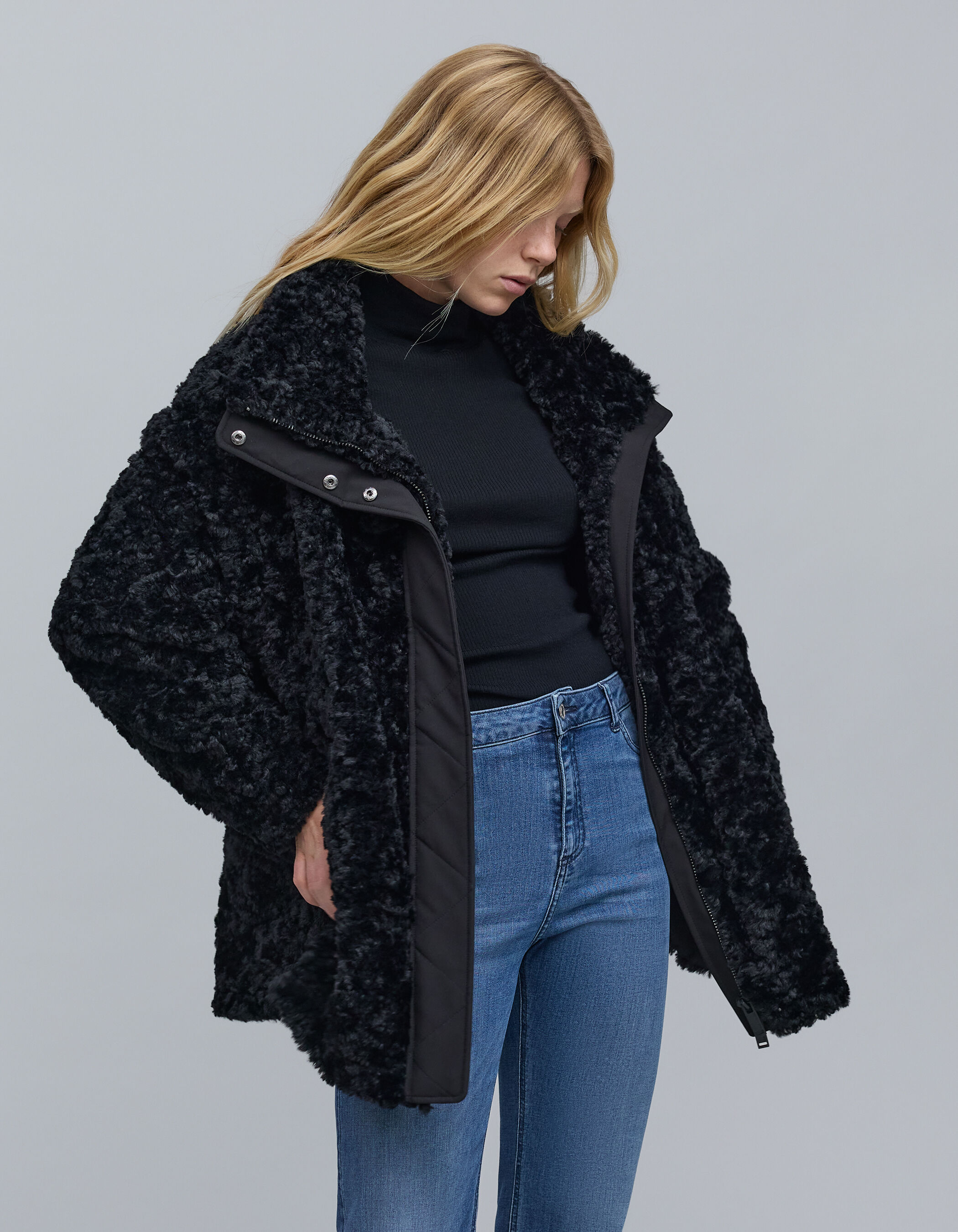 Manteau sherpa noir femme 2025