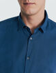 Chemise SLIM bleu denim en voile de coton bio Homme-5