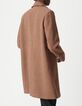 Manteau long rouge motif pied-de-poule Femme-3