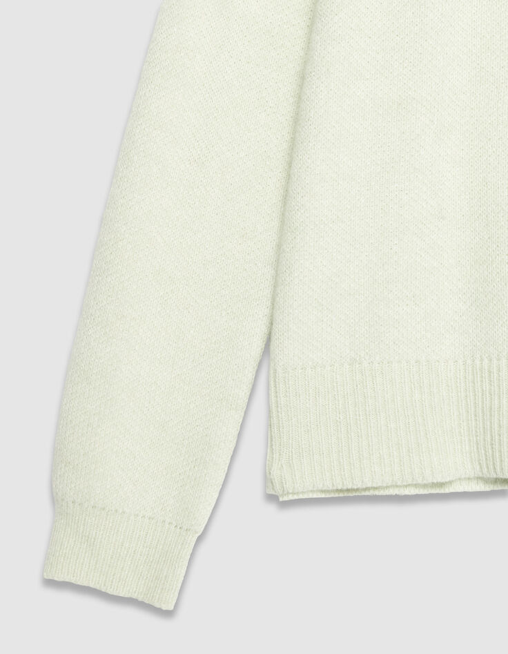 Gr&uuml;ner Pullover aus Alpakamischung f&uuml;r Damen mit Botschaft-8