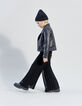 Pantalon large noir plissé fille-4