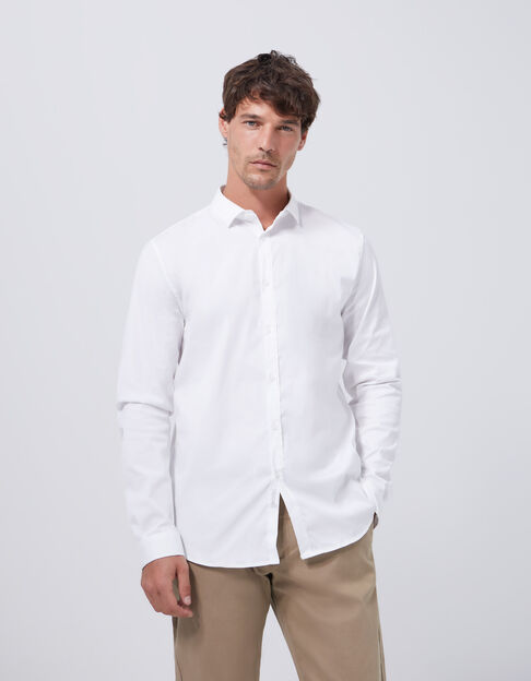 Wit SLIM fit overhemd voor heren EASY CARE