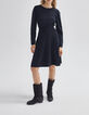 Women’s black sweater dress with diamante buttons-7
