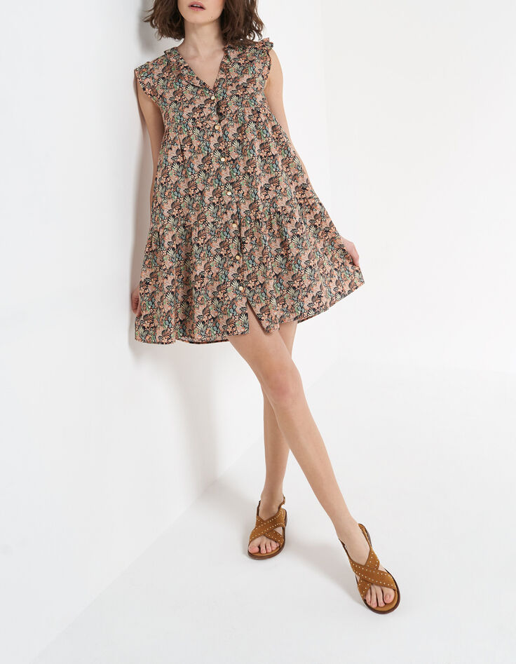 Robe chemise copper imprimé végétal I.Code-1