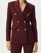 Women’s burgundy Milano knit suit jacket-4