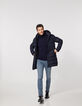 Pull marine à col roulé en laine mélangée Homme-6