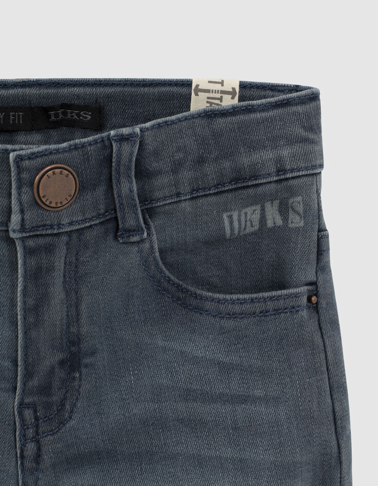 Jean skinny blue grey damier poche dos garçon-3