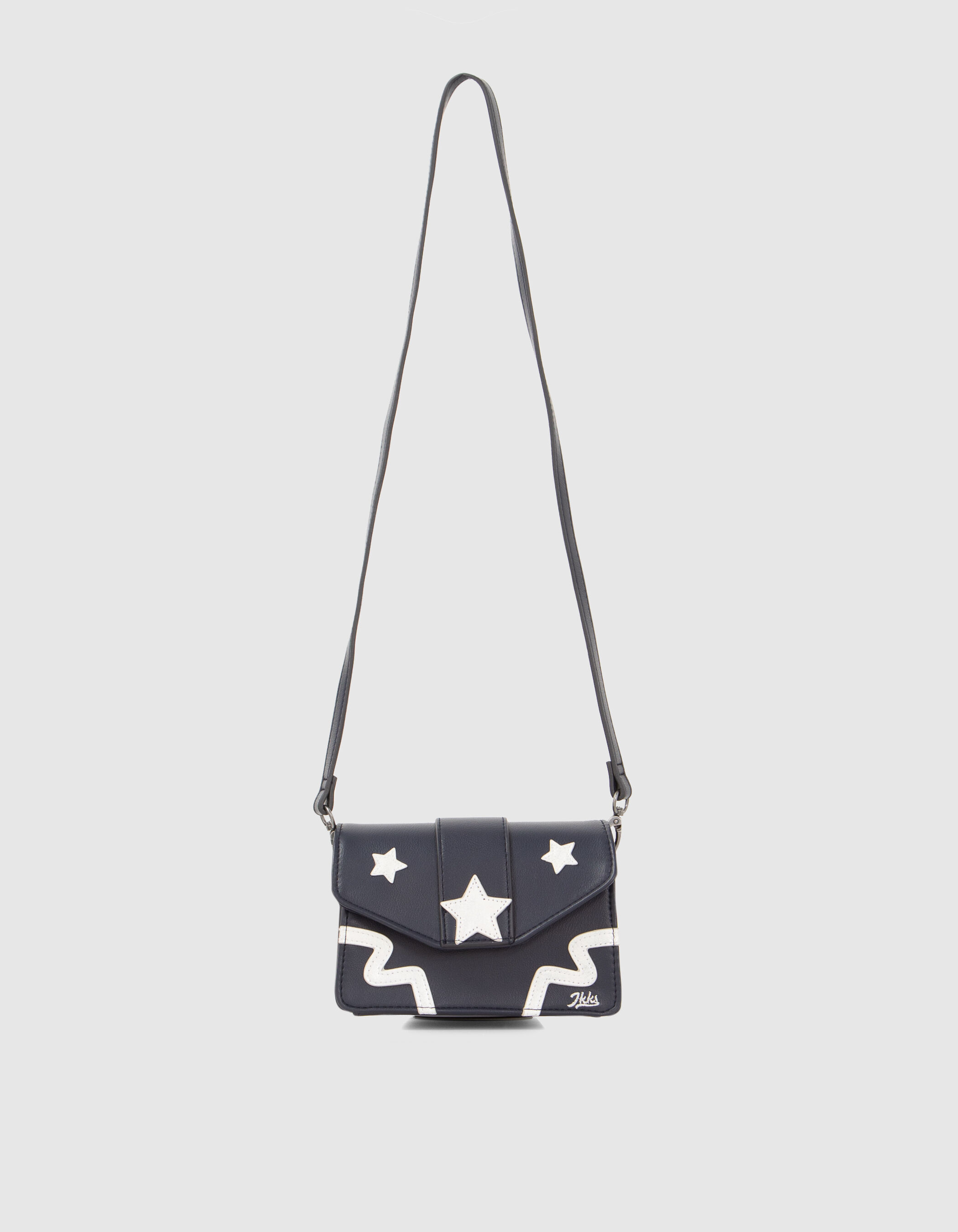 Sac a main marine avec etoiles silver fille IKKS