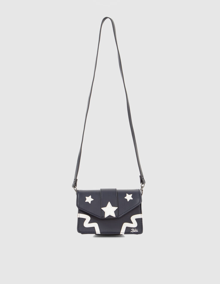 Marineblaue M&auml;dchenhandtasche mit Silver Sternen-3