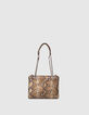 Women's gold leather python-look 1440 Reporter clutch bag-3