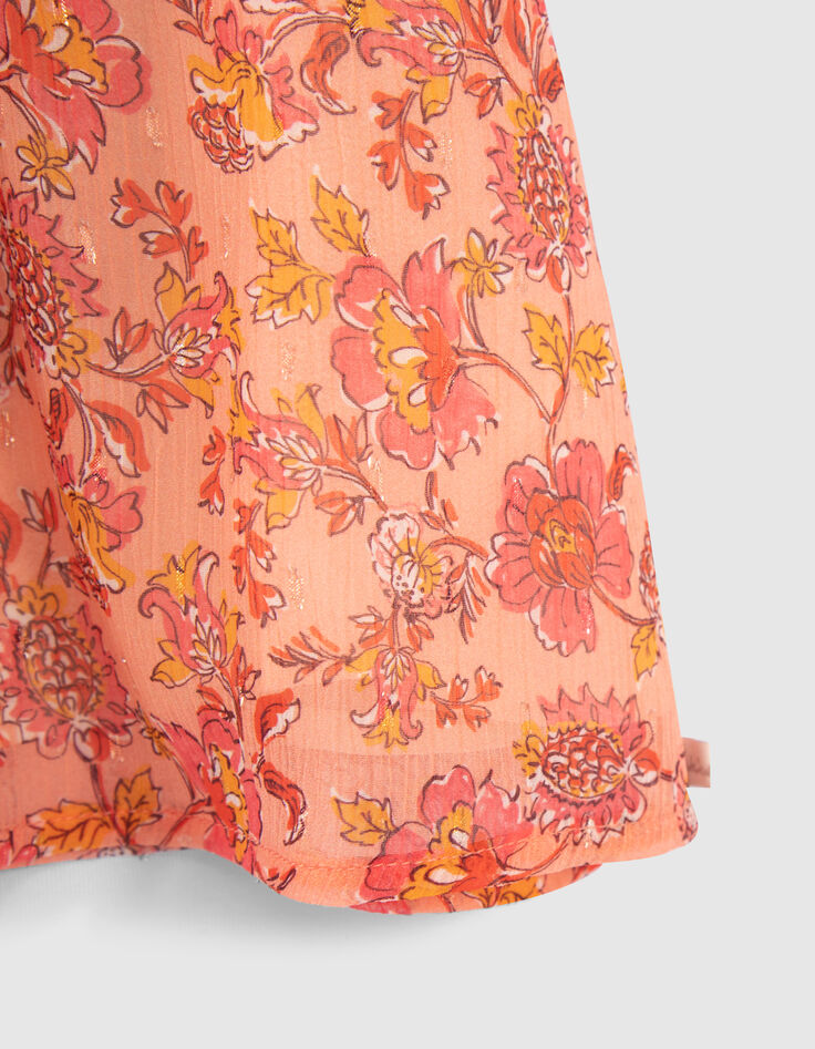 Vloeiende oranje blouse print meisjes-4