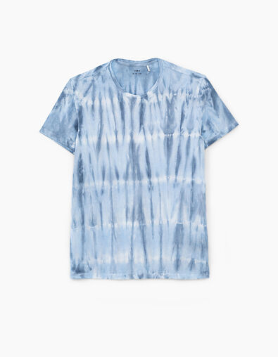 Vergissmeinnichtblaues Tie-Dye-Herren-T-Shirt - IKKS