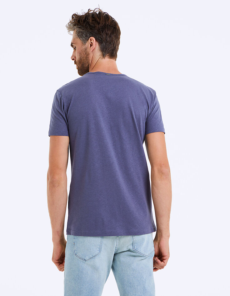 Tee-shirt shadow en maille coton et lin Homme -3 Tee-shirt shadow en maille coton et lin Homme -3