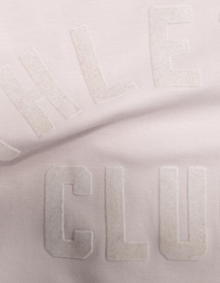 Camiseta beige algodón mensaje flocado terciopelo niño-6