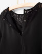 Blouse noire à dentelle, fermeture pressions fille-5