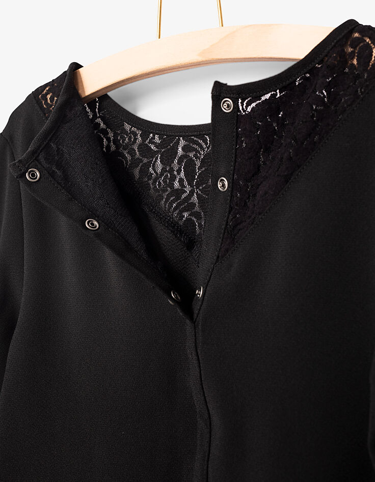 Blouse noire à dentelle, fermeture pressions fille-5 Blouse noire à dentelle, fermeture pressions fille-5