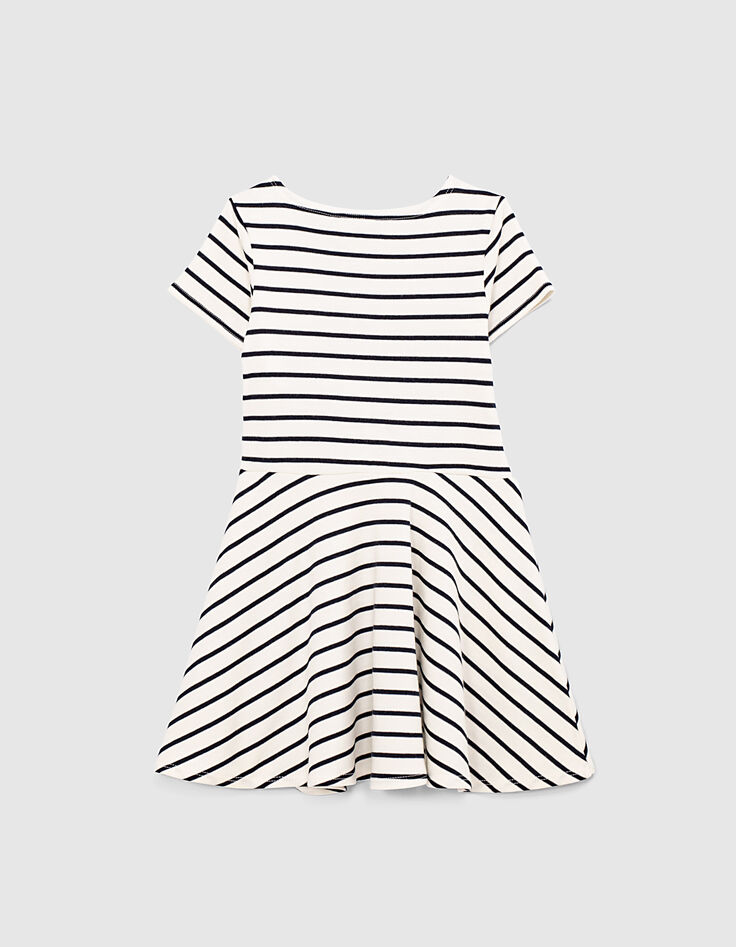 Ecru jurk navy strepen meisjes-4