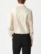 Dameshemd met beige goudlam&eacute; stropdas-3