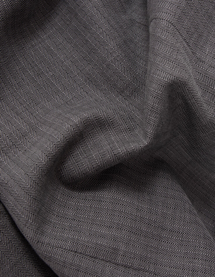 Women's removable herringbone pattern jacket in grey-8