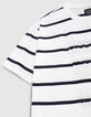 Camiseta blanca algodón orgánico logo WAY rayas niño-6